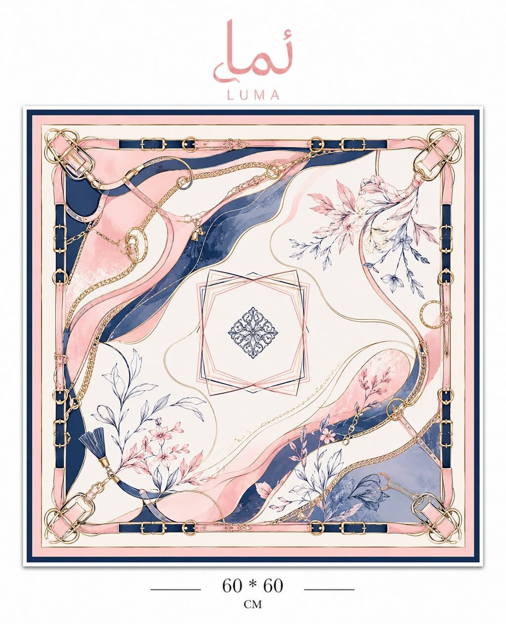 Foulard rose poudré à plat